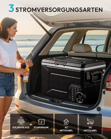 Автомобільний компресорний холодильник EUHOMY 64л з Wi-Fi, -20℃~20℃, 12/24V/220V: для кемпінгу, подорожей, риболовлі