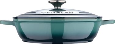 Каструля низька BERGNER Excalibur 24 см з кришкою, алюмінієва, для індукції та духовки, зелена