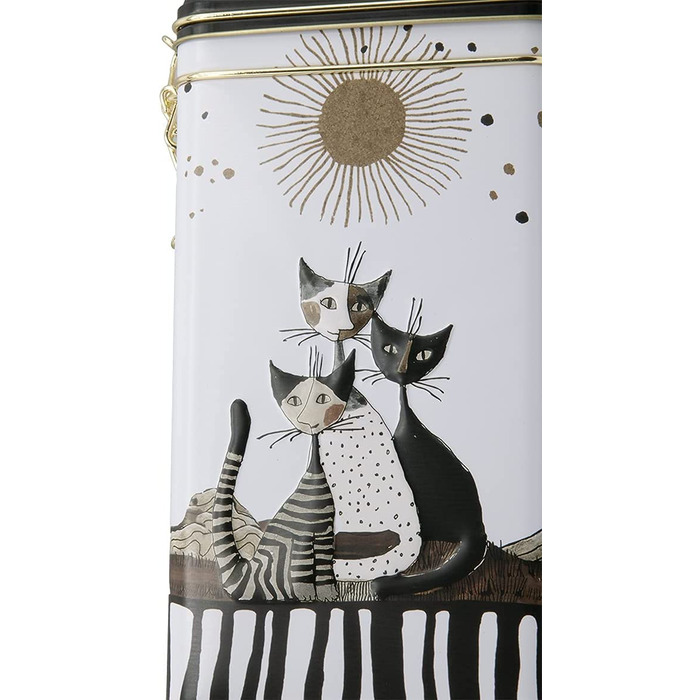 Металева банка для зберігання кави Fridolin з кришкою, дизайн Rosina Wachtmeister, коти, сепія