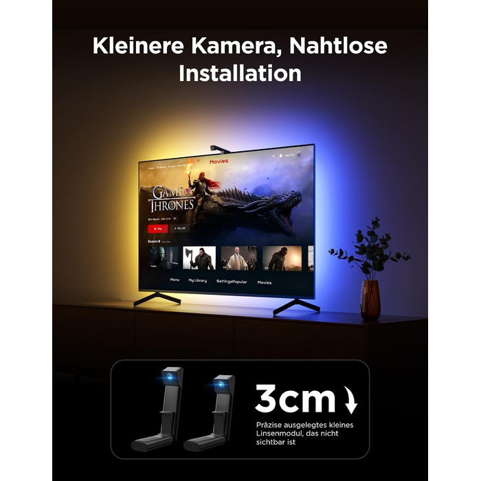 Розумна підсвітка для телевізора Govee TV Backlight 3 Lite з Fish-Eye корекцією, для ТВ 55-65 дюймів (1.8м)
