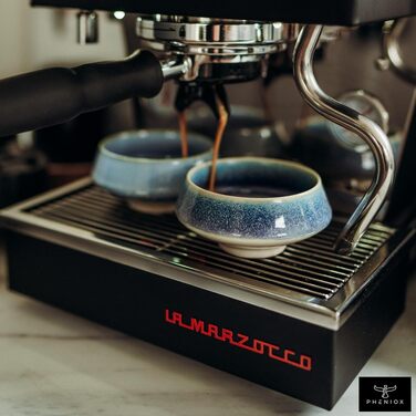 Набір чашок для капучино та лате-арт Pheniox Barista, порцелянові, 2 шт по 180 мл, темно-сині