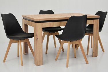 Набір з 4 стільців та столу 80x120 у скандинавському стилі ARTISAN SALON