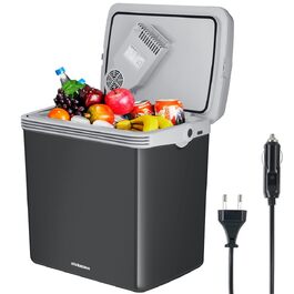 Електричний автохолодильник Kühlbox 32л: охолодження та підігрів 12/230V, сірий. Для авто, вантажівок, кемпінгу, човнів.