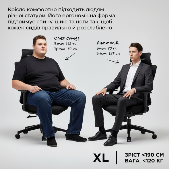 Крісло ігрове Anda Seat X-Air Mega Size XL Mesh Gray