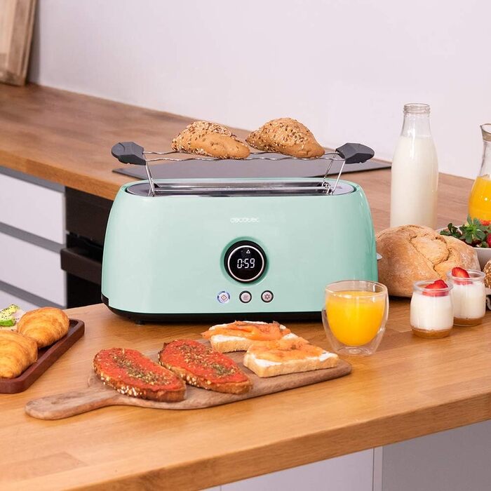 Тостер Cecotec ClassicToast 15000 Yellow Extra Double 1500 Вт для 4 тостів, 2 широкі слоти, 3 функції, LED-підсвічування, тримачі для булочок