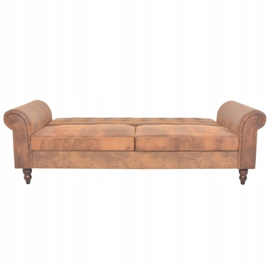 Розкладний 2-місний диван Chesterfield, коричневий, 196x58x82 см