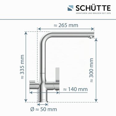 Кухонний змішувач SCHÜTTE 99805 AQUASTAR PRO з системою фільтрації води, 3-ходовий кран для питної води проти вапна та важких металів, хром