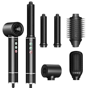 Air Styler 5 в 1 з іонізацією: Фен-щітка, випрямляч, авто-завивка 110 000 RPM, швидке сушіння, чорний