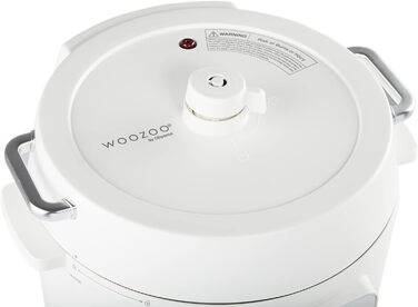 Мультиварка Woozoo 12-в-1 з функціями скороварки, рисоварки, пароварки, для швидкого та повільного приготування, 6 ручних режимів, біла