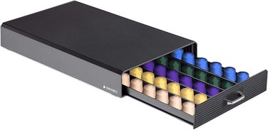 Підставка для кавових капсул Navaris для Nespresso, зберігання 50 капсул, чорна коробка для кавомашини