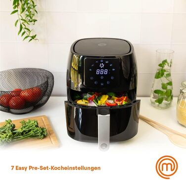 Аерофритюрниця MasterChef 4.5Л 1400Вт з цифровим сенсорним керуванням, 7 програм, без олії, функція підігріву та розігріву, 80-200°C