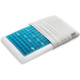 Ортопедична подушка Technogel Deluxe для підтримки шиї, сертифікована, без шкідливих речовин, гелевий наповнювач, для спини та бокового сну, з наволочкою, 66x40x7 см
