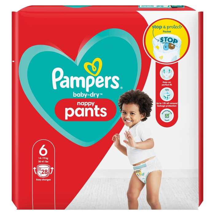 Підгузки-трусики Pampers Baby-Dry, розмір 6 (від 15 кг), 28 шт.