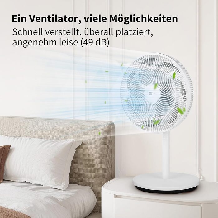 Вентилятор підлогово-настільний aeco AirX-Flow 100 з осциляцією 85° та 3 швидкостями, 55W