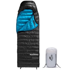 Ультралегкий спальний мішок Naturehike CW400 RDS пух, чотирисезонний компактний спальник для кемпінгу та подорожей, чорний, розмір L (6°C)