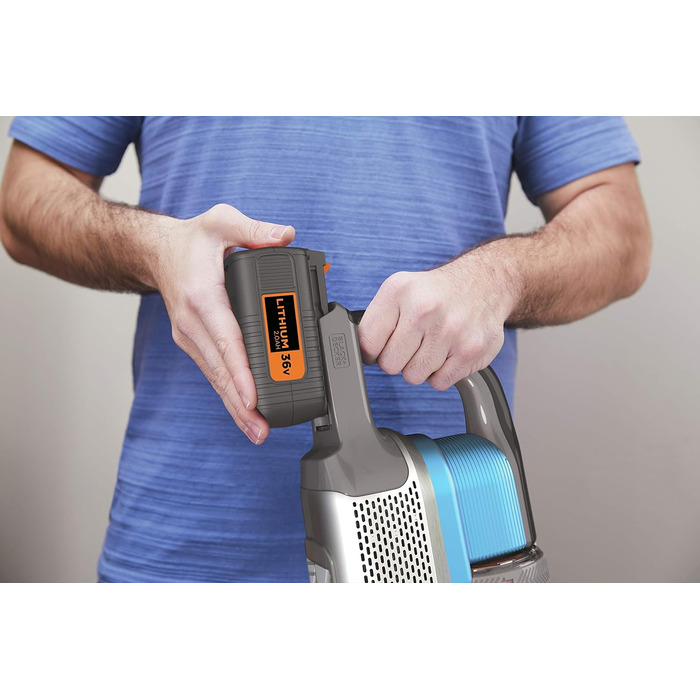 Бездротовий пилосос BLACK+DECKER 4-в-1 36В, 2.0А·год, електрощітка, ручний та вертикальний, безмішковий, з насадкою 2-в-1, акумулятором, зарядним та кріпленням, модель 2019