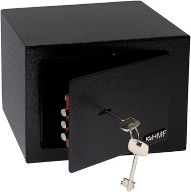 Міні-сейф HMF 49216-02 з ключем, меблевий, 23x17x17 см, чорний