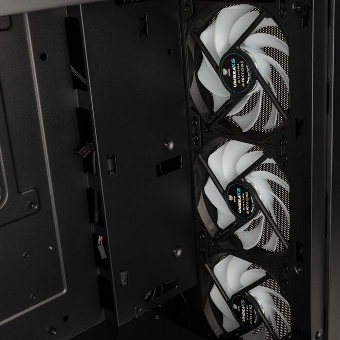 Корпус для ПК KOLINK Unity Solar, E-ATX, 4x ARGB/PWM 120 мм вентилятори, загартоване скло, 400 мм для відеокарти, чорний, Mid-Tower