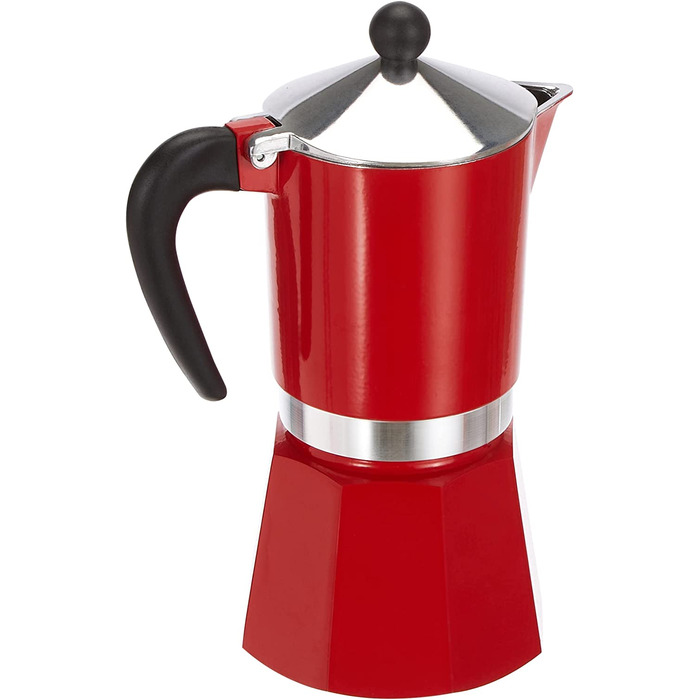 Гейзерна кавоварка Bialetti Rainbow, алюмінієва, червона, 6 чашок