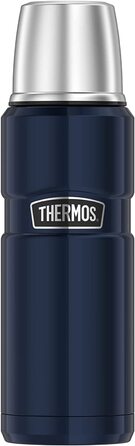 Термос із нержавіючої сталі 470 мл Thermos, синій, із чашкою, зберігає тепло 12 год, холод 24 год, герметичний, BPA-free, для напоїв, без ручки, можна мити в посудомийці