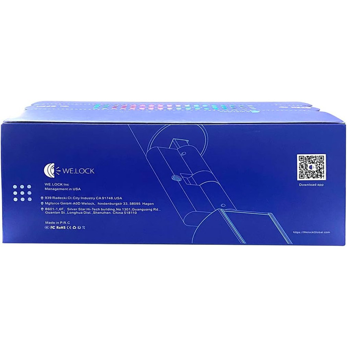 Електронний дверний замок WELOCK PCB01 з паролем, RFID-карткою та Bluetooth, водонепроникний, для дверей 50-100 мм