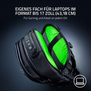 Ігровий рюкзак Razer Rogue V3 для ноутбука до 17.3 дюймів, зносостійкий поліестер, чорний/Chroma