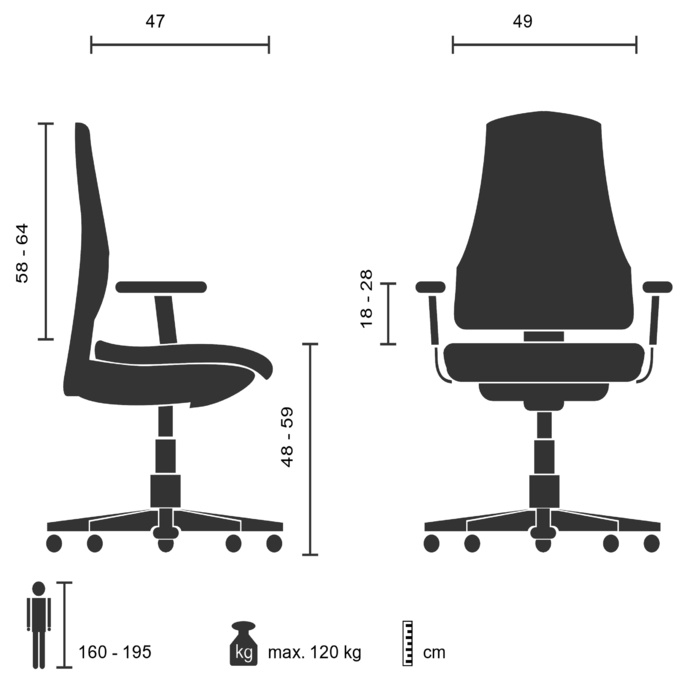Офісне крісло MATHES, обтягнуте тканиною, чорного кольору. hjh OFFICE