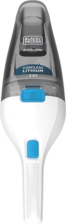 Ручний акумуляторний пилосос BLACK+DECKER Dustbuster 3.6В, безмішковий, бездротовий, знімний контейнер 325 мл, білий