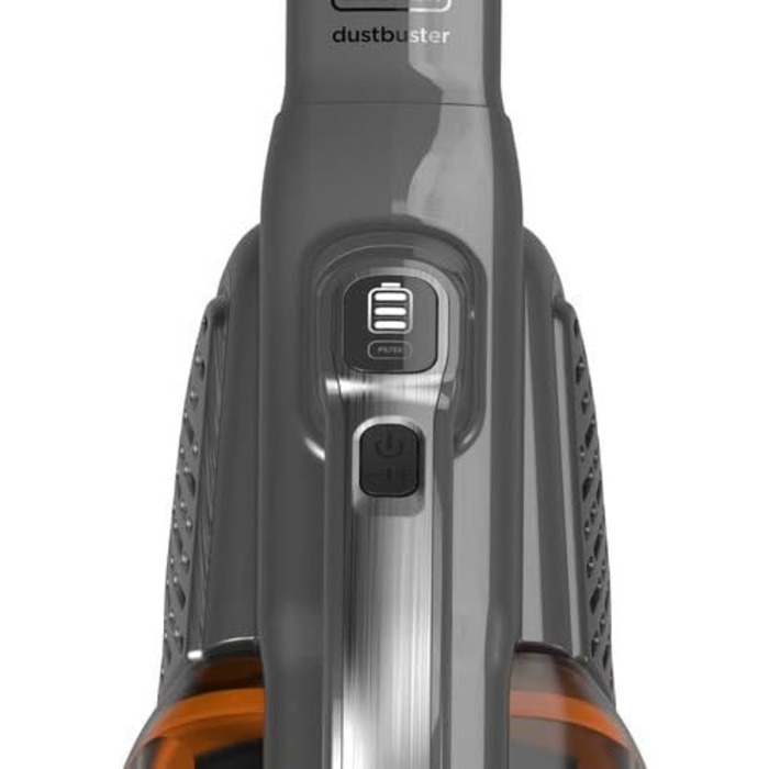 Акумуляторний ручний пилосос BLACK+DECKER Dustbuster Smart Tech 36 Вт/18 В, циклонний, 2 режими, з висувною щілинною насадкою, титан/срібло/чорний, з зарядним кабелем