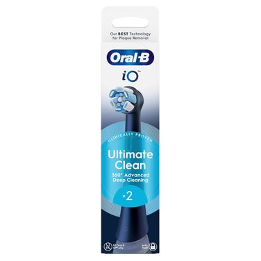 Смінні насадки для електричної зубної щітки Oral-B iO Ultimate Clean, чорні, для ефективного видалення нальоту, 2 шт.