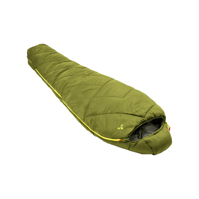 Трисезонний спальний мішок VAUDE Sioux 800 II синій, синтетичний кокон для кемпінгу (2°C – 8°C), 220x80 см, блискавка справа