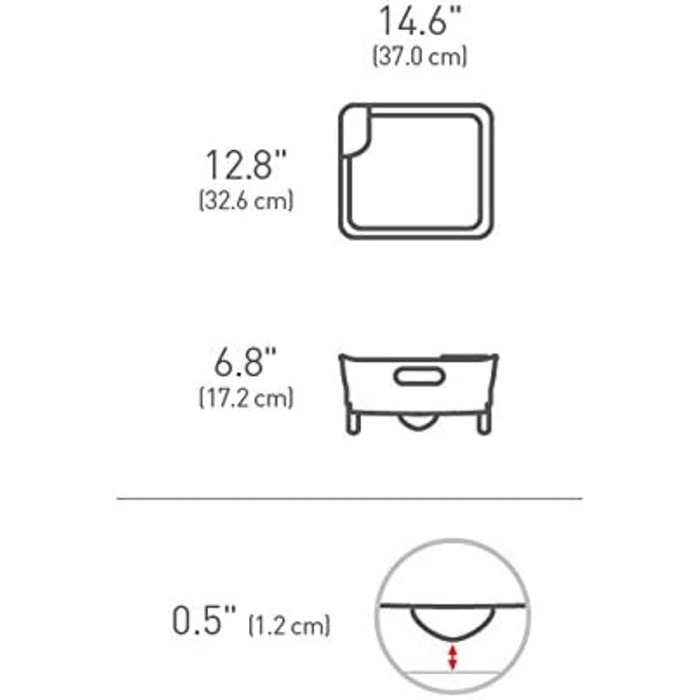 Сушарка для посуду Simplehuman KT1104 компактна, чорна, пластик, гарантія 5 років