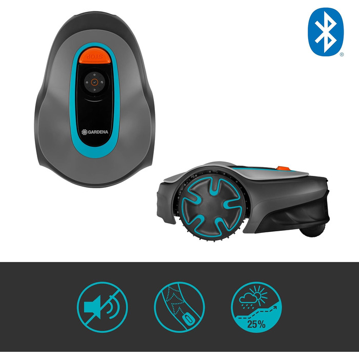 Робот-газонокосарка Gardena SILENO minimo 500 м² з Bluetooth, інтелектуальна автоматична косарка, керування через додаток, німецька версія