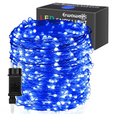 Світлодіодна гірлянда 100м 1000 LED на мідному дроті, синя, водонепроникна (8 режимів) для вулиці, дому, саду та святкового декору
