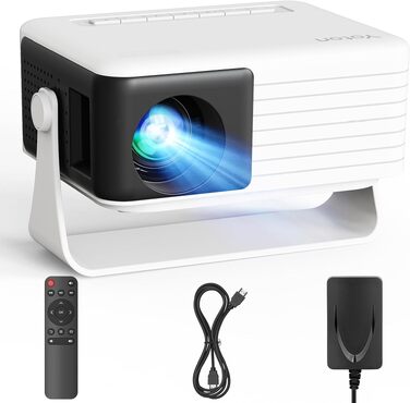 YOTON Mini Beamer 1080P: Портативний проектор для дому, кінотеатру, PS5, HDMI/USB, з автокорекцією та поворотом на 180° - Чорний