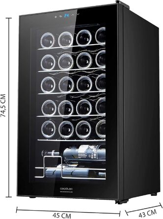 Холодильник для напоїв Cecotec Bolero GrandSommelier 2050 Black - 24 пляшки, компресорний, 5-18°C