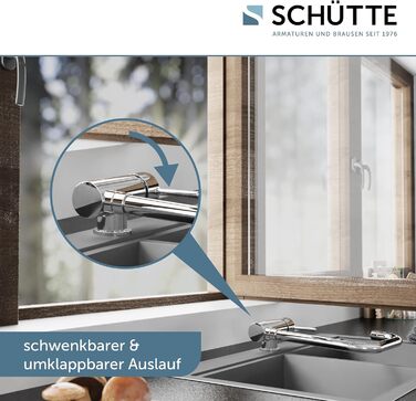 Змішувач кухонний SCHÜTTE 24550 WINDOW для мийки, поворотний 360°, хром