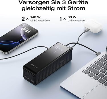 Powerbank EcoFlow Rapid 25000 mAh 170W з вбудованим кабелем, чорний