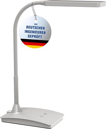 LED настільна лампа Maul MAULpearly Colour Vario, диммована, 3000-6500K, для письмового столу та офісу, срібляста