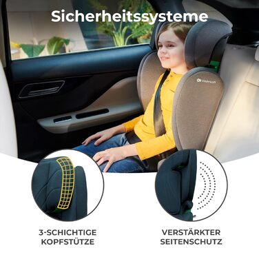 Дитяче автокрісло Kinderkraft JUNIOR FIX2 I-SIZE 15-36 кг, Isofix, регульована спинка і підголівник, безпечне, легке, для дітей 100-150 см, синє