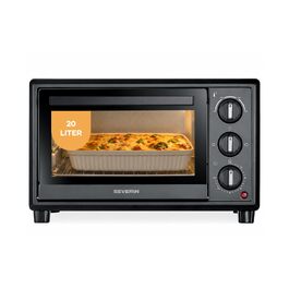 Міні-піч Severin Bake&Toast TO 2078, 20Л, 1600Вт, з таймером та конвекцією (верхній та нижній підігрів), чорна