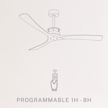 Вентилятор стельовий WINDLARGE XL з пультом, 152 см, 40 Вт, DC-мотор, 6 швидкостей, білий