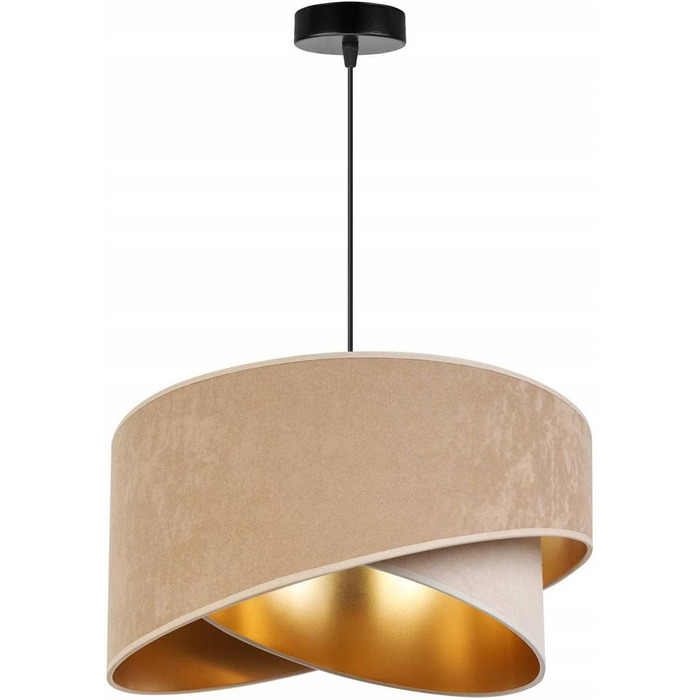 Підвісна люстра Light-Home Milan з металу та велюровим абажуром, індустріальна стельова лампа для вітальні, спальні та їдальні, колір бейж і крем