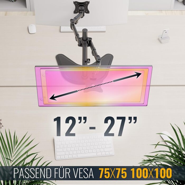 Підставка для монітора RICOO на 2 монітори, Dual Monitor Arm, TS7811 | Підставка для комп'ютерних моніторів 13-27 дюймів