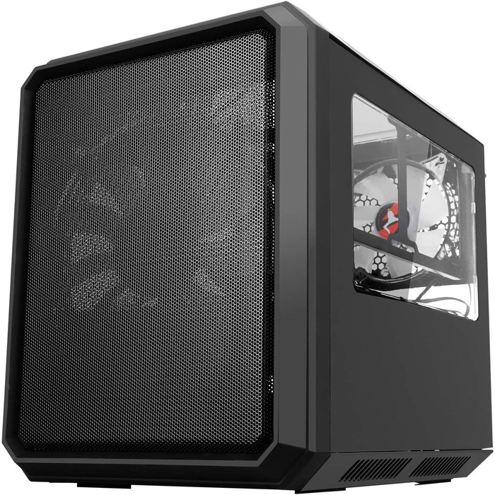 Корпус для ПК iTek QBO 8 EVO Micro ATX з ARGB вентиляторами, USB 3.0, кардрідером, трьома прозорими вікнами, чорний