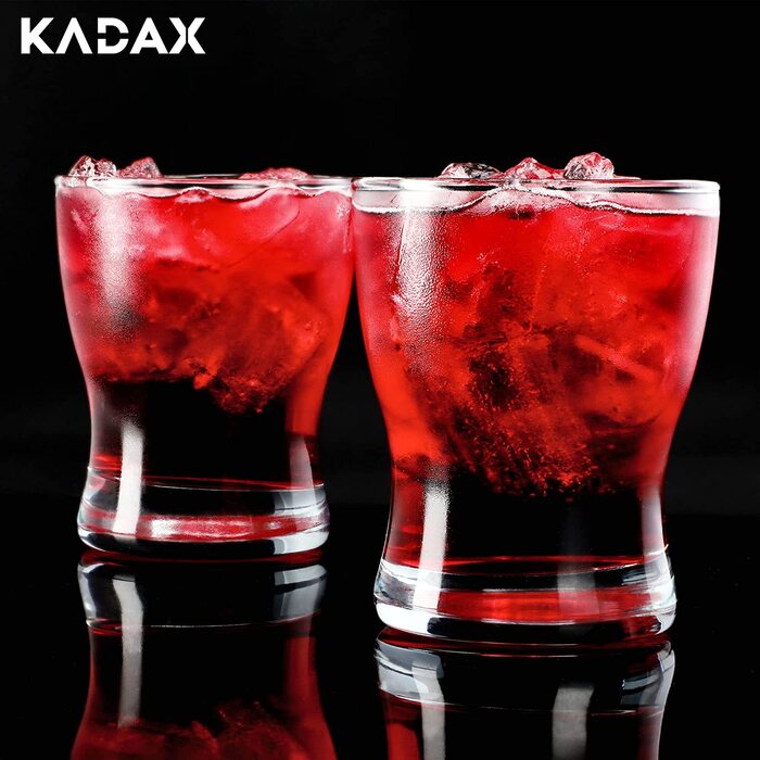 Набір склянок KADAX Nadia 300 мл, 6 шт, універсальні склянки з міцного скла для води, соку, коктейлів, напоїв, пива, для дому, саду та вечірок