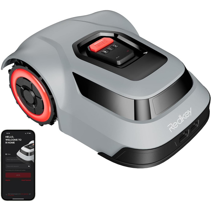 Redkey MGC1000 робот-газонокосарка для газону до 1000 м² з обмежувальним дротом, C-TOF технологія, планування маршруту, малювання карти, подолання схилу до 45%, керування через додаток, тиха робота 57 дБ
