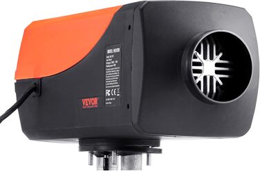 Автономний дизельний опалювач VEVOR 8 кВт, 12V, з LCD-дисплеєм та пультом ДУ, Bluetooth, 0.16-0.62 л/год, оранжевий