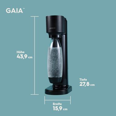 Сифон для газування води SodaStream GAIA, стандартний набір: пляшка 1 л та вуглекислотний циліндр CO2