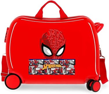 Дитяча валіза Marvel Spiderman, червона, жорсткий корпус, 50x38x20 см, 38 л, 3 кг, з кодовим замком, ручна поклажа